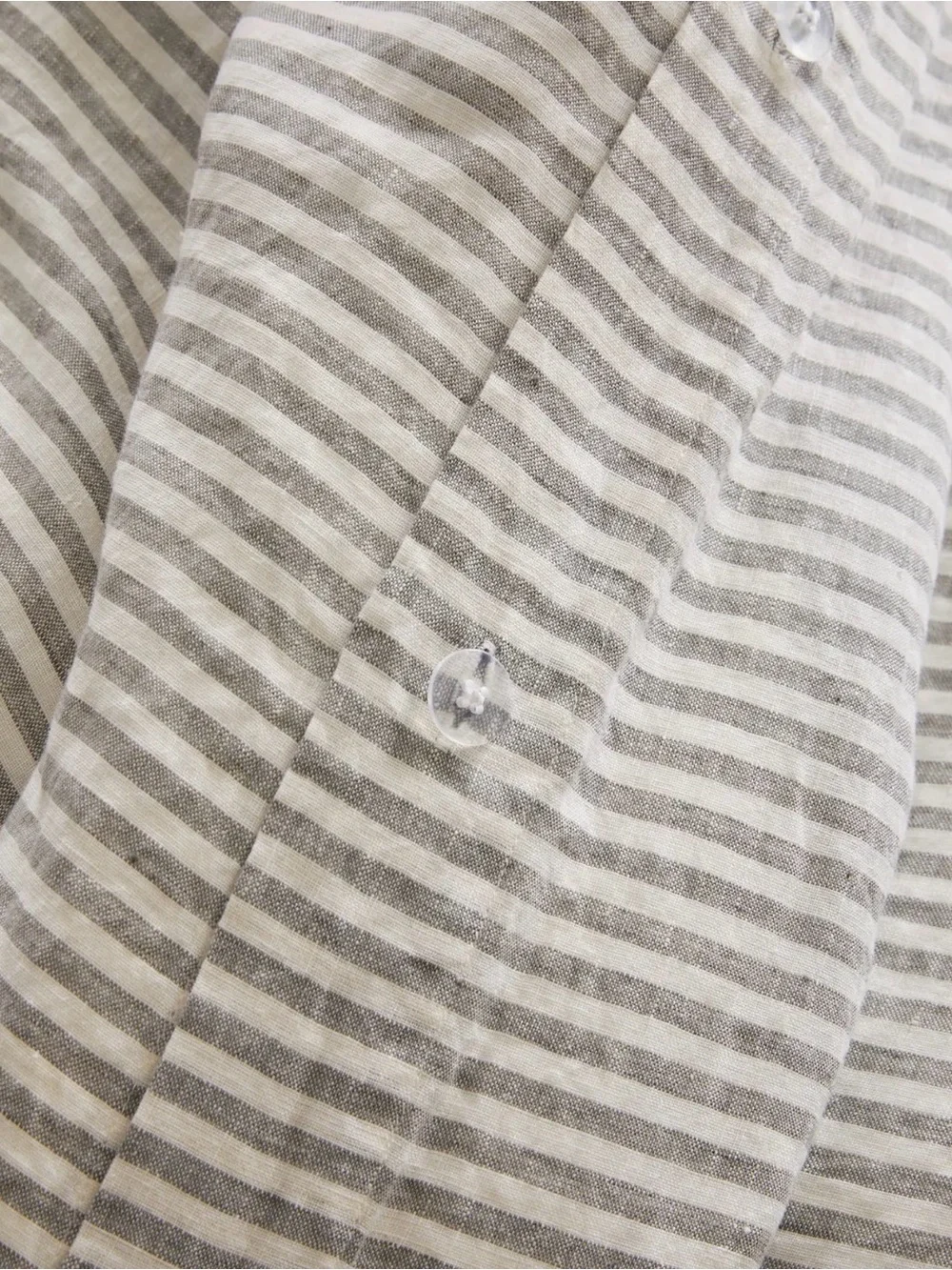 European Linen King/Cal King Grey and White Striped Duvet Set - Retail $224
